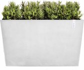 Ecopots Paris 100 - White Grey - 99,7 x 46,4 x H51 cm - Rechthoekige witgrijze bloempot / plantenbak