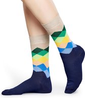 Happy Socks Faded Diamond Sokken - Donkerblauw/Grijs - Maat 36-40