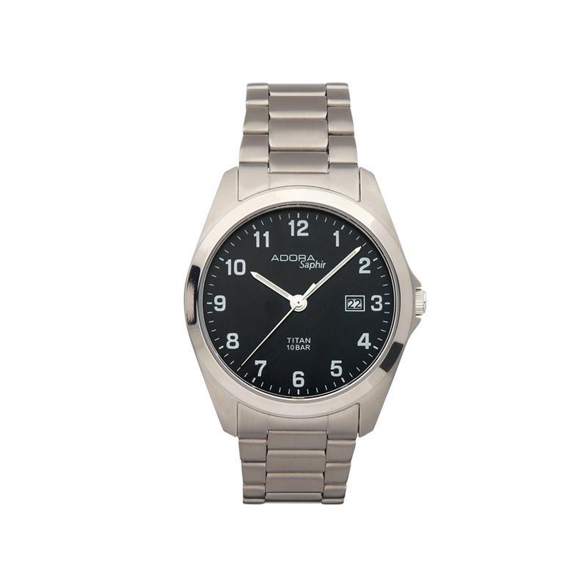 Prachtige herenhorloge volledig titanuimmet safier glas- Adora- AS4294