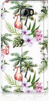 Huawei Y5 2 | Y6 Compact Standcase Hoesje Design Flamingo Palms