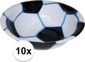 10x Voetbal bakje van plastic