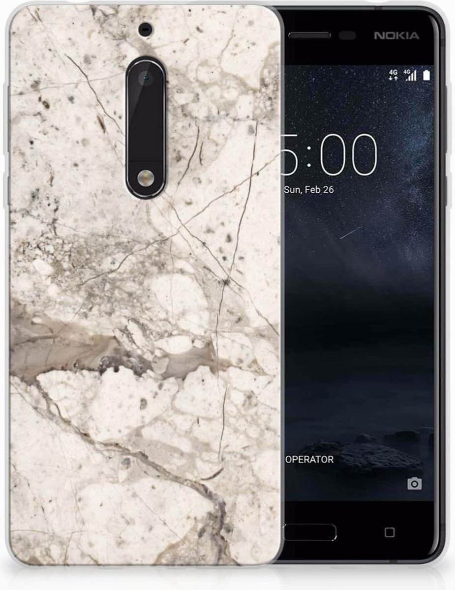 Nokia 5 TPU Siliconen Hoesje Marmer Beige