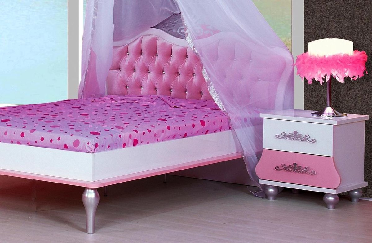 Begrip wildernis woede Prinses roze complete prinsessenkamer | Hemelbed 200 x 120 - nachtkastje -  bureau | bol.com