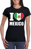 Zwart I love Mexico fan shirt dames XL