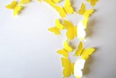 3D vlinders | effen geel