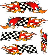 Tom Fietsstickers Woodpeckerflag Oranje/zwart/wit