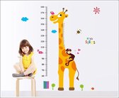 Vrolijke Premium Prachtige Muursticker Giraffe XL met Lengtemaat Meetlat - Voor Kinderkamer / Babykamer V2