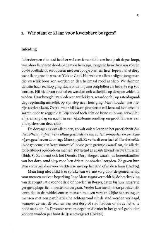 Boekpagina met de titel '1. Wie staat er klaar voor kwetsbare burgers?' en inleiding.