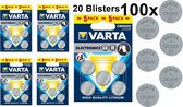 100 Stuks (20 Blisters a 5st) - VARTA CR2025 3v lithium knoopcel batterij