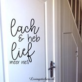 Muursticker donkergrijs Lach & heb lief-40/30 cm (lxb)