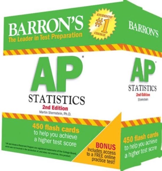 Barron's AP Statistics Flash Cards, Martin Sternstein 9781438074016