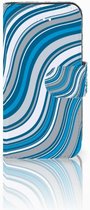 iPhone 5S Bookcase Waves Blue