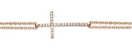Montebello Armband Chaetium - 925 Zilver Rosé - Kruis - 25x13mm - 19+3cm