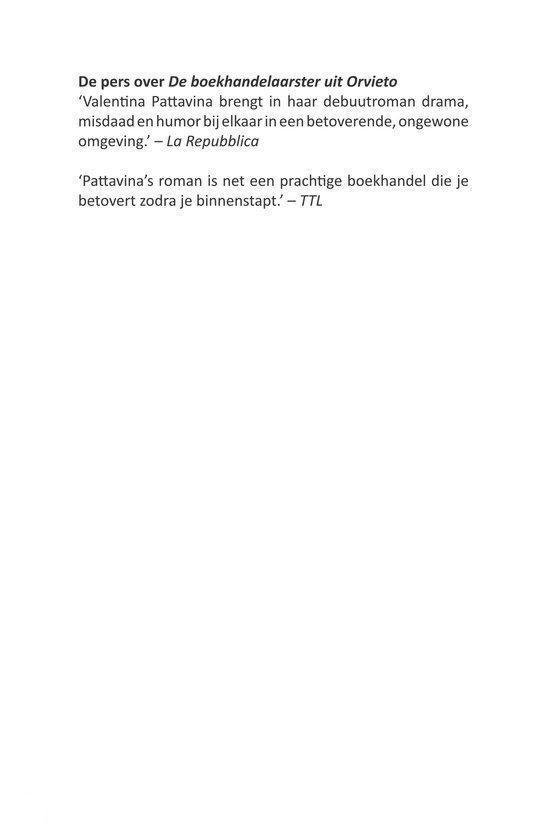 Tekstpagina: Persquotes over 'De Boekhandelster uit Orvieto'.