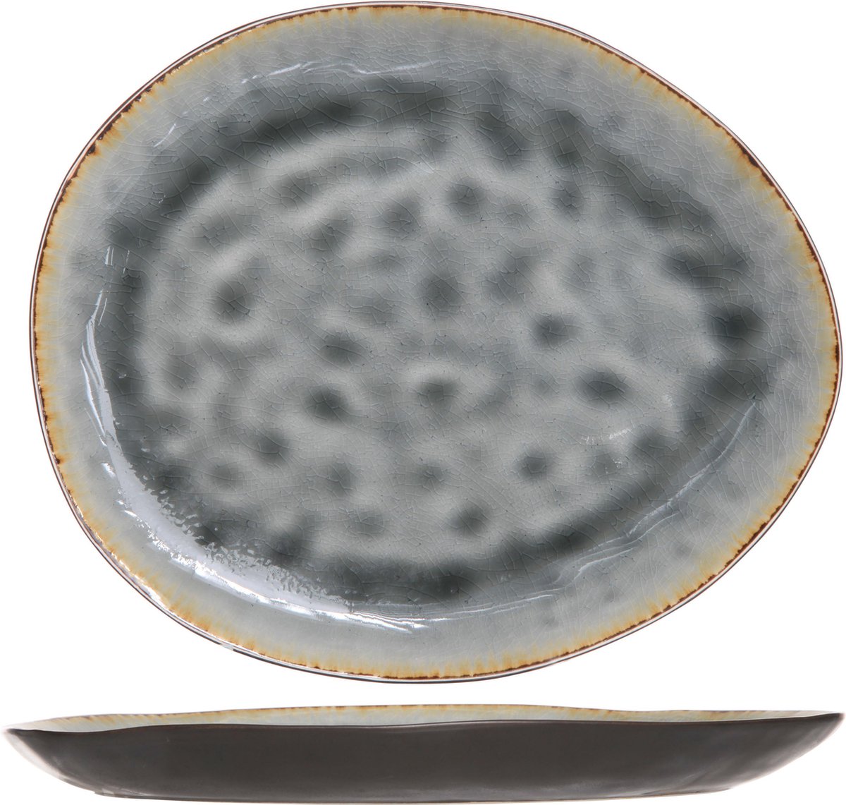 Cosy&Trendy Laguna Dinerbord - 27 cm x 23 cm - Grijs - Set-4