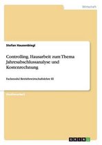 Controlling. Hausarbeit Zum Thema Jahresabschlussanalyse Und Kostenrechnung