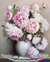 Schilderen op nummer "JobaStores®" Roze Bloemen - 40x50cm