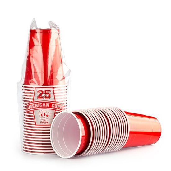 50 Red Cups original - American Party Cups | Red Celebration - Merkloos