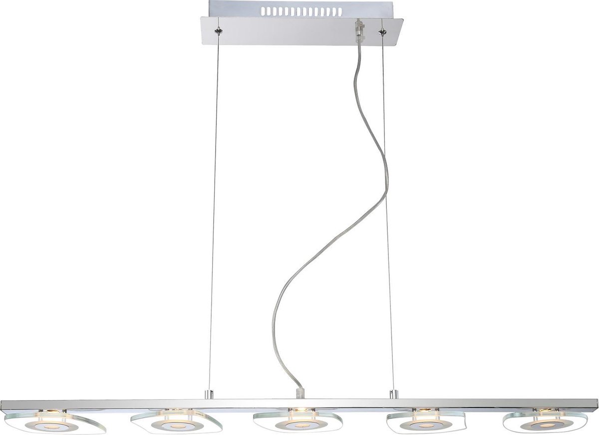 Hanglamp Globo Zarima LED - Chroom - Helder glas en matte decorring