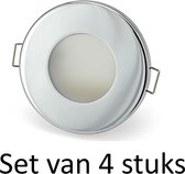 Dimbare Phillips 4W GU10 Badkamer inbouwspots Zilver rond | Extra warm wit (Set van 4 stuks)