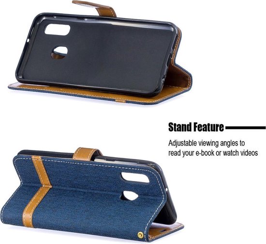 Coque Samsung Galaxy A20e - Étui livre en Denim - Blauw
