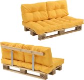 [en.casa]® Palletbank - tweezitsbank - pallet sofa geel