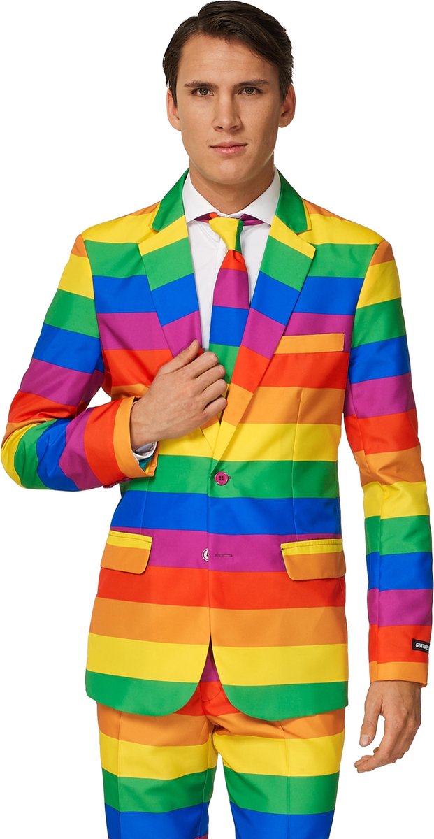 Afbeelding van product Suitmeister Rainbow - Mannen Kostuum - Gekleurd - Carnaval - Maat S