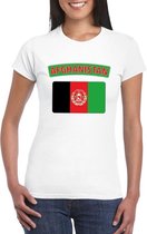 T-shirt met Afghaanse vlag wit dames M