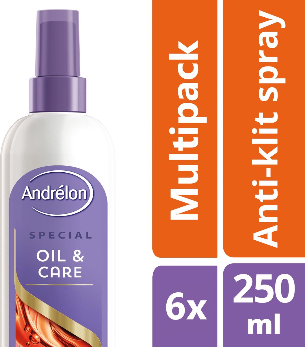 Andrélon Oil & Care - 6 x 250 ml - Anti-Klit Haarlak - Voordeelverpakking - Andrélon