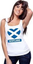 Schotland hart vlag singlet shirt/ tanktop wit dames XL
