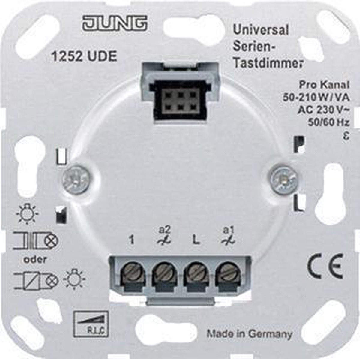 JUNG DIMMER SERIE VERKEERSWIT RAL9016 INCLMONTAGESETBASIS