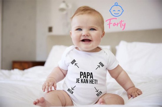 Bedelen Nucleair insect Baby Rompertje met leuke tekst - Papa je kan het! | wit | mouwloos | katoen  | grappig... | bol.com
