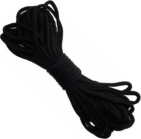 Bundel nylon touw 7mm/15mtr zwart - Fosco