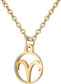 foto van 24/7 Jewelry Collection Ram Ketting - Cirkel - Sterrenbeeld - Horoscoop - Goudkleurig