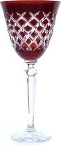 Mond geblazen kristallen wijnglazen - Wijnglas MAICHEL - antic ruby - set van 2 glazen - gekleurd kristal