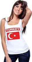 Singlet shirt/ tanktop Turkse vlag wit dames S