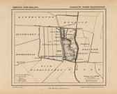 Historische kaart, plattegrond van gemeente Noord Waddinxveen in Zuid Holland uit 1867 door Kuyper van Kaartcadeau.com