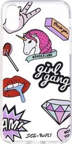 Shop4 - iPhone Xs Hoesje - Zachte Back Case Girl Gang Transparant