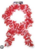 Boa sjaal rood - wit