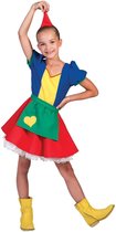 Funny Fashion - Dwerg & Kabouter Kostuum - Kleurige Sprookjesboek Jurk Meisje - multicolor - Maat 104 - Carnavalskleding - Verkleedkleding
