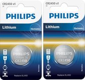 2 Stuks - Philips CR2450 3v lithium knoopcelbatterij