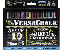 Versachalk Liquid Chalk Markers - Set of 10, Classic Colors, Bold