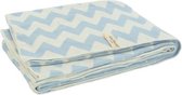 Jollein Deken Little Naturals Chevron 100x150 cm - Blauw/Off White