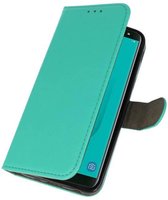 Hoesje Geschikt voor Samsung Galaxy J8 - Kaarthouder Book Case Telefoonhoesje - Groen