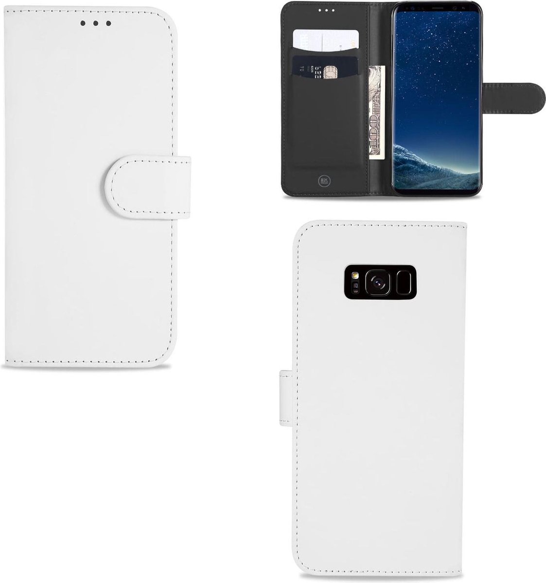 Boekhoesje voor Samsung Galaxy S8 Telefoonhoesje Wit met Pasjeshouder
