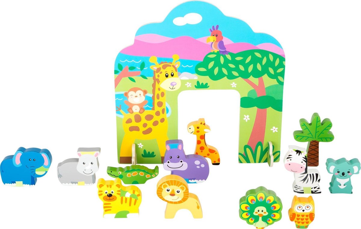 Small Foot Dierentuindieren Set Hout 28 X 29 Cm 15-delig