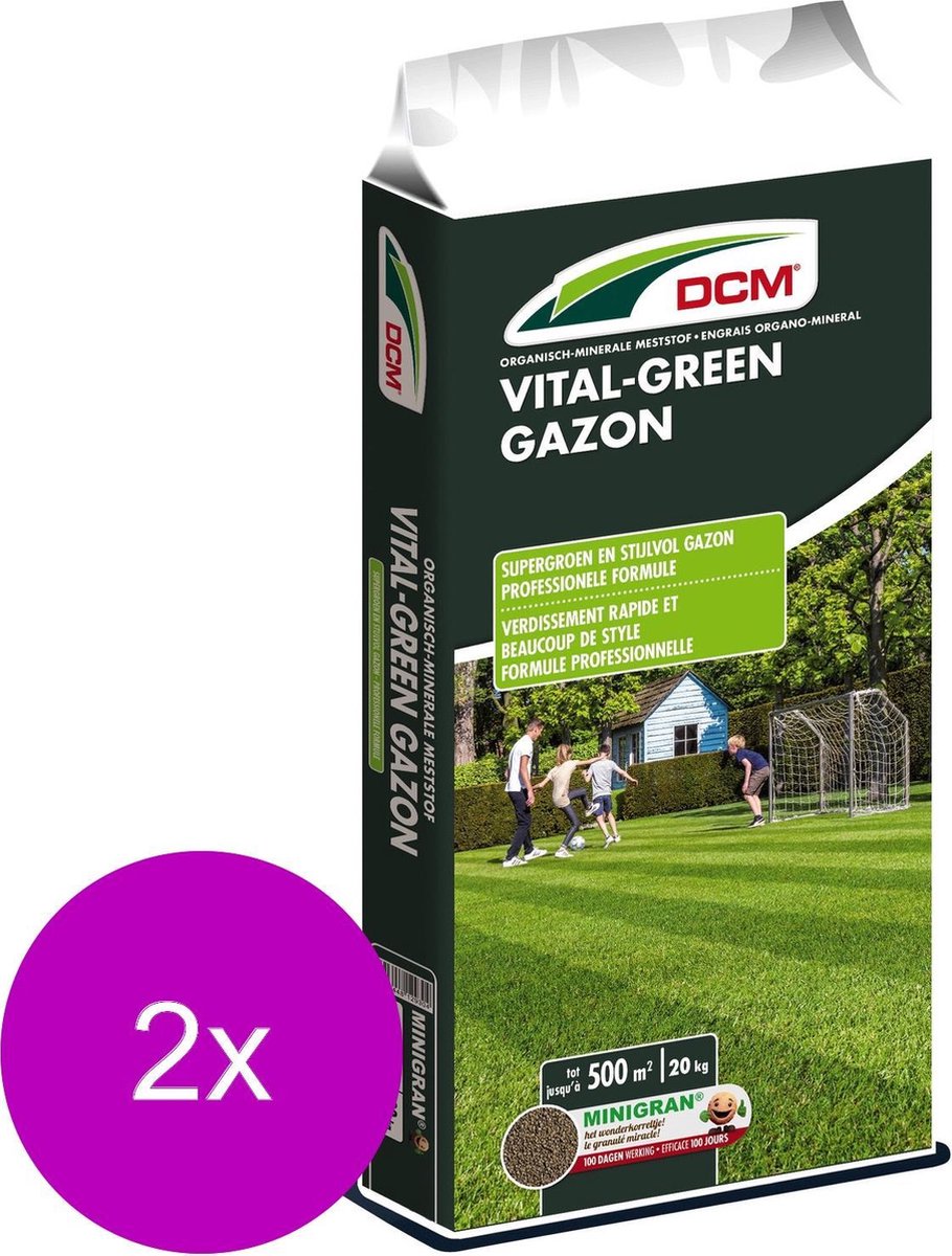 Dcm Vital-Green - Gazonmeststoffen - 2 x 20 kg (Mg)