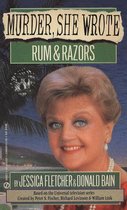 Boekcover van 'Murder, She Wrote: Rum & Razors' met een portret van Jessica Fletcher.