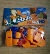 Oranje fluitjes 8 stuks