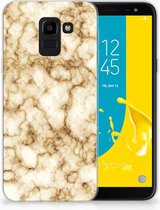 Geschikt voor Samsung Galaxy J6 2018 Uniek TPU Hoesje Marmer Goud